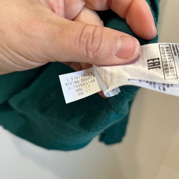 Banana Republic Merino Wool Crewneck Long Sleeve Sweater Teal Soft Knit S - Picture 3 of 6